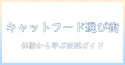キャットフードを選ぶときのポイントとモニター体験でわかった実践ガイド