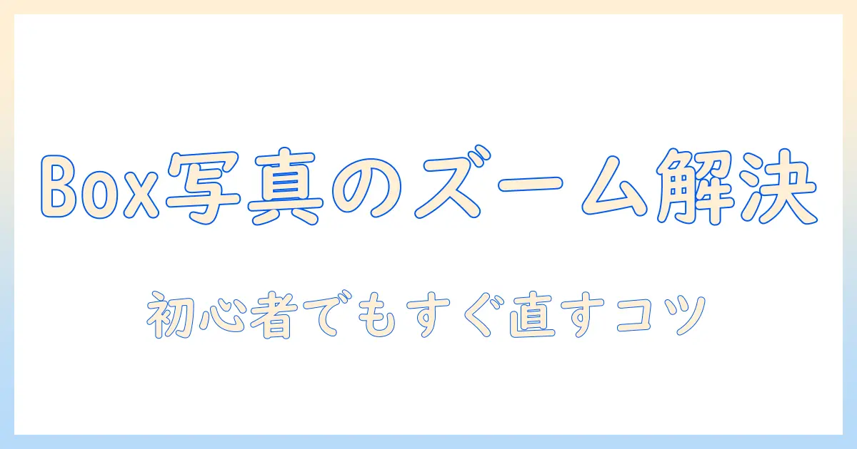 box の写真がズームできないときの原因と対処法｜初心者向けガイド