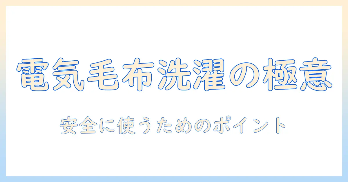ホカロンと電気毛布の洗濯のコツと注意点｜安全に使うためのポイント