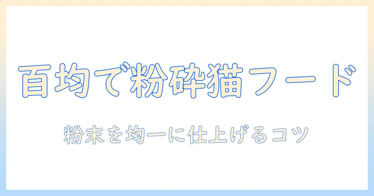 キャットフードを砕く方法を百円ショップのアイテムで実践—粉末を均一に仕上げるコツ