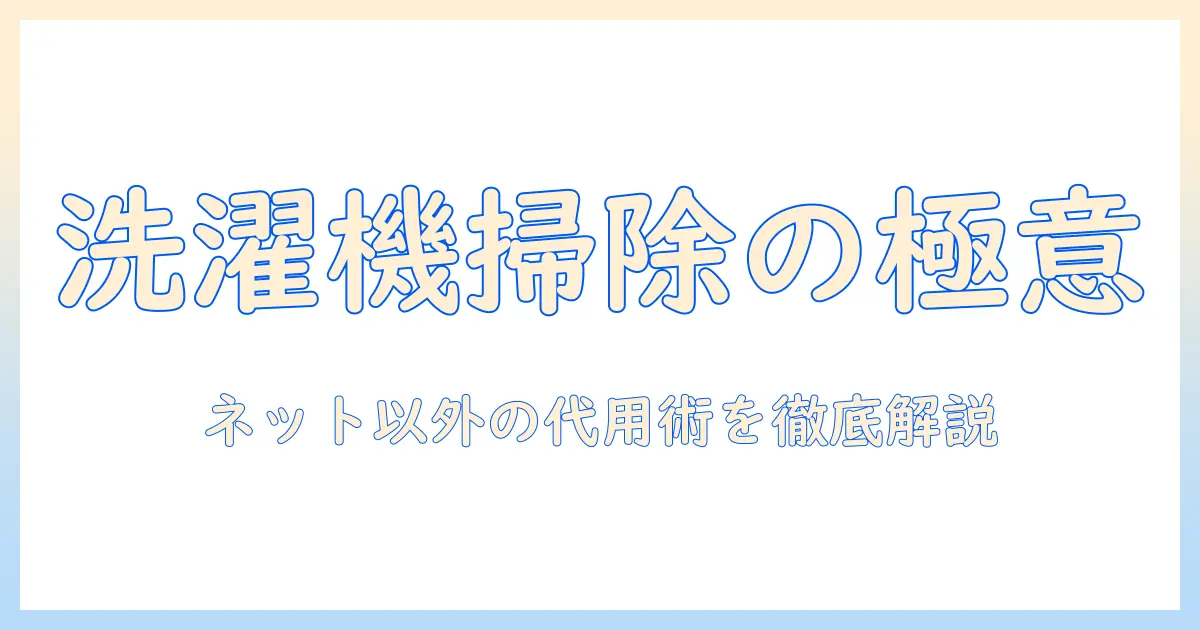 洗濯機の掃除をネットで調べる時の代用アイデアと実践ガイド