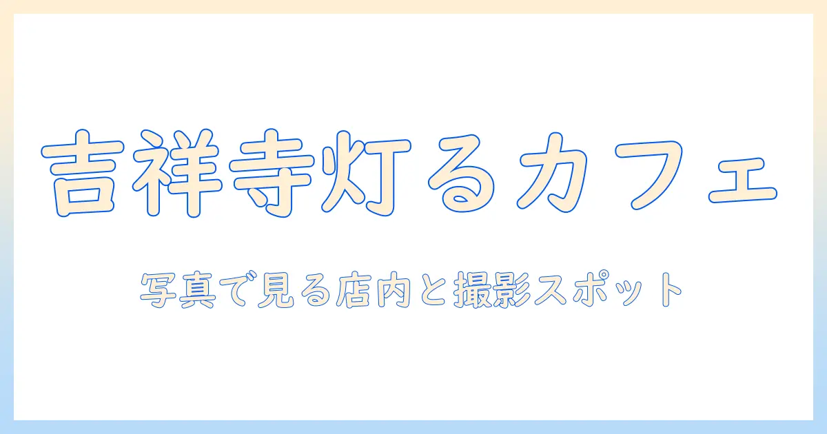 ライトアップコーヒー 吉祥寺店 写真で見る店内風景と撮影スポットガイド