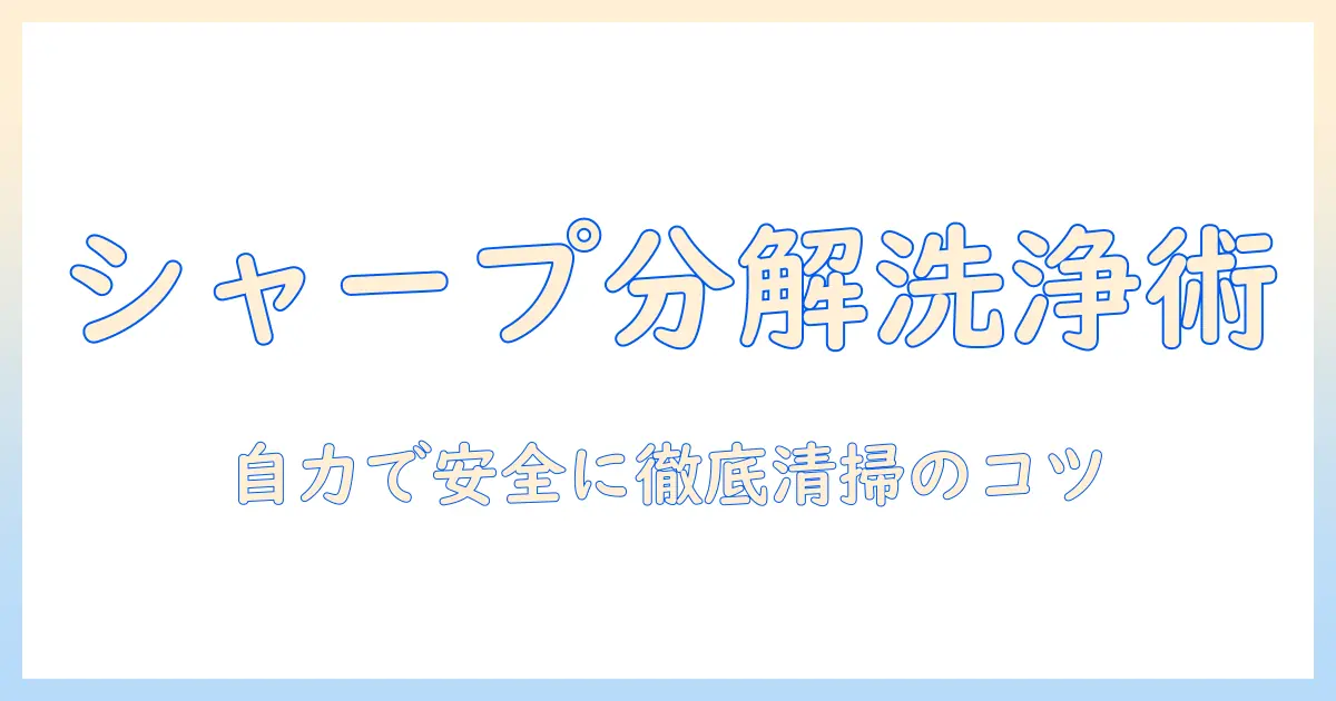 シャープの洗濯機を自分で分解洗浄する方法と注意点
