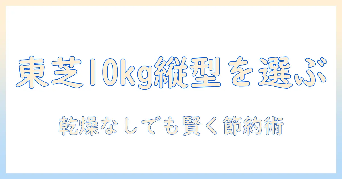 東芝の縦型洗濯機で10kg・乾燥なしモデルを選ぶときのポイント