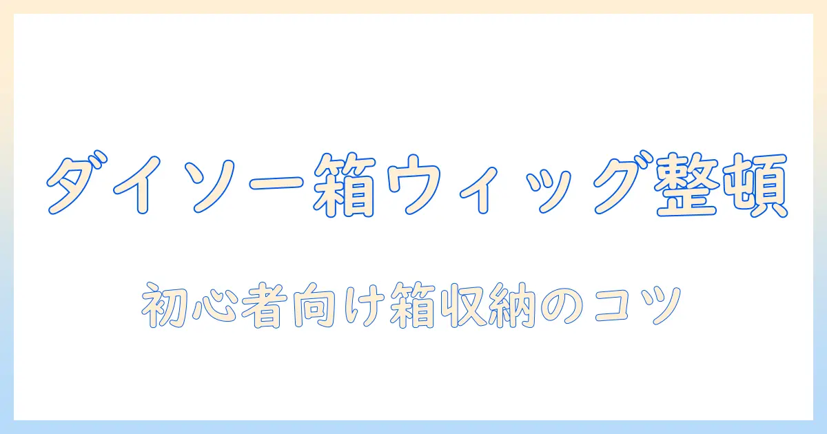 ダイソーの箱でウィッグを整理収納する方法｜初心者向けガイド