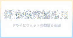 掃除機を最大限活かす！ドライシートとウェットシートの使い分けと正しい順番