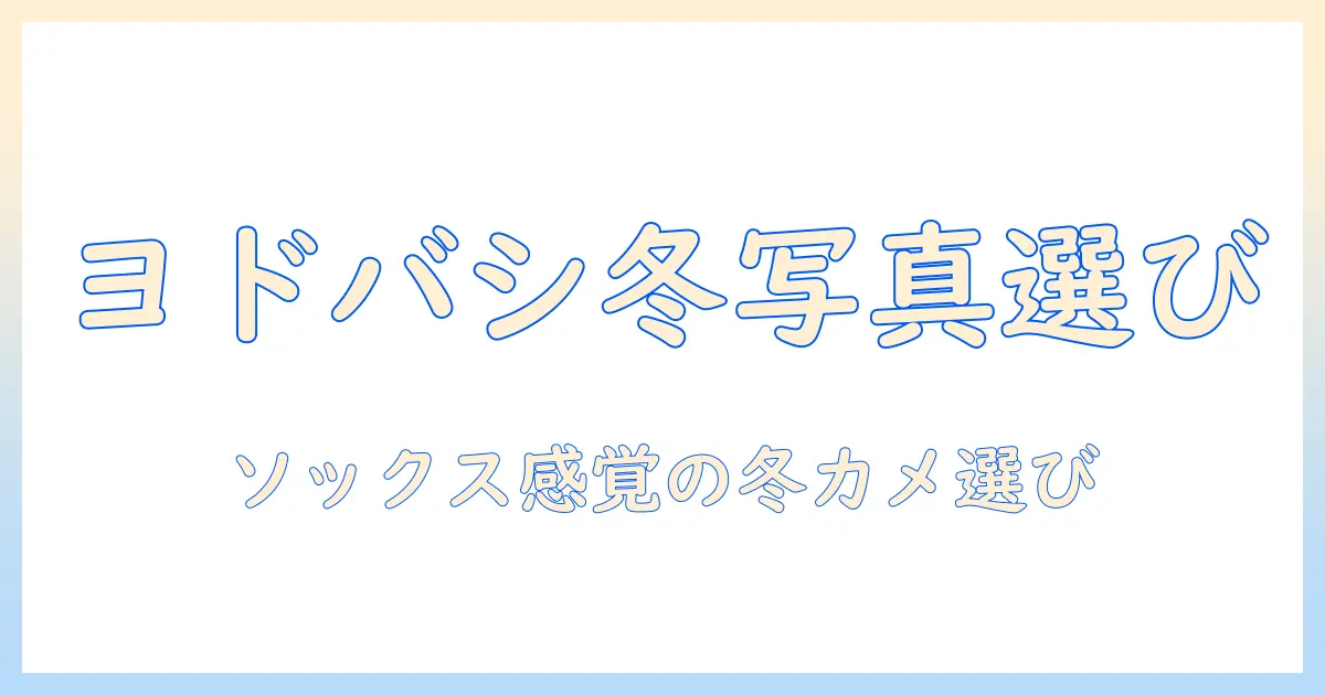 ヨドバシでカメラを選ぶとき、まるでこたつのような暖かさとソックスを取り入れた冬のガイド