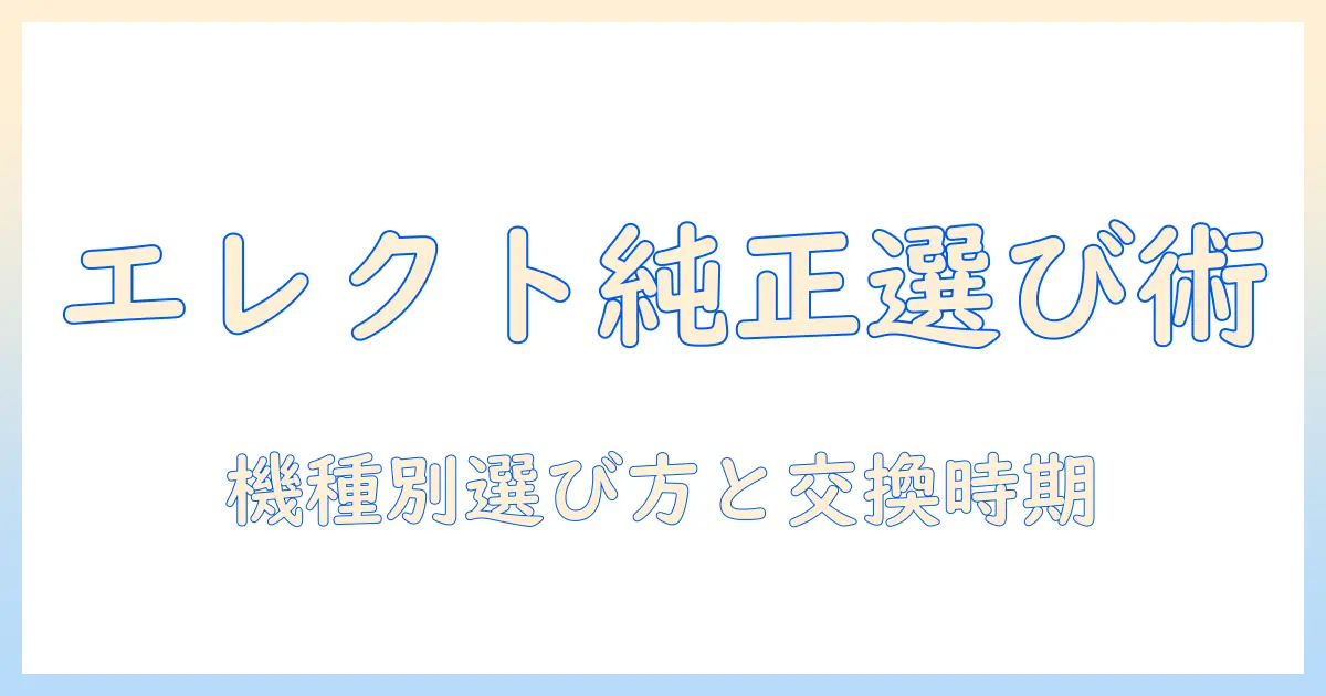 エレクトロラックスの掃除機に使う純正フィルターの選び方とおすすめ