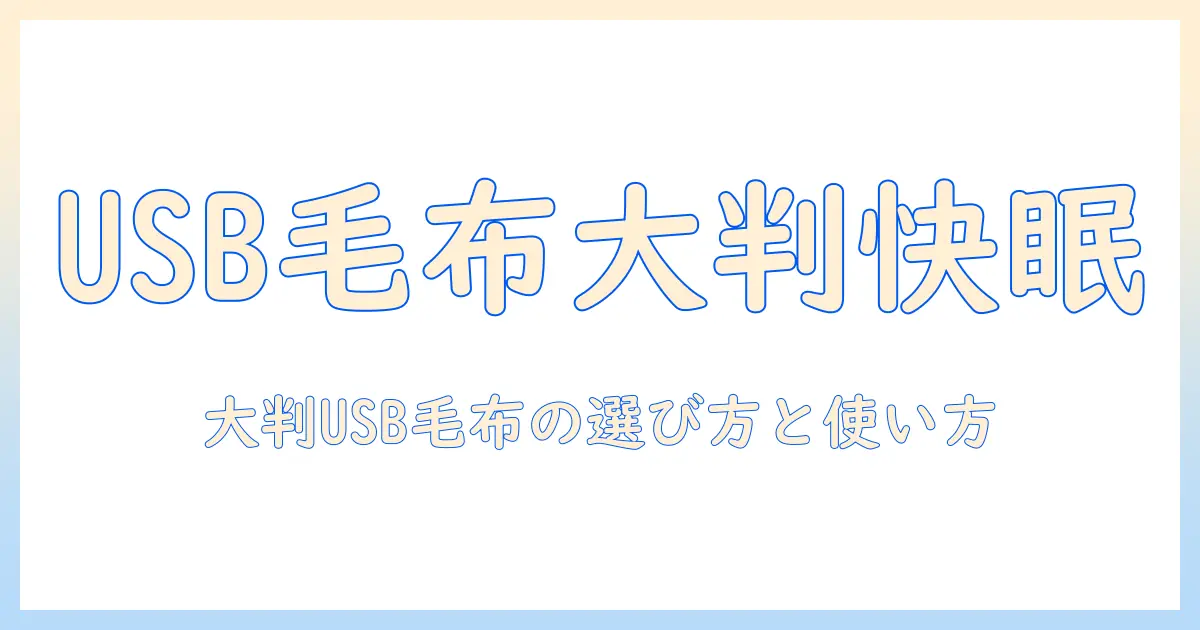 usbで使える大判の電気毛布を徹底解説|冬の寒さ対策に最適な選び方とおすすめモデル