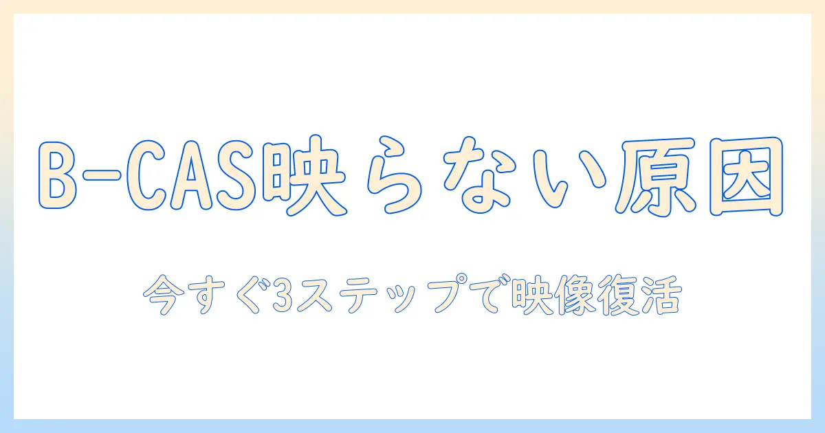 b cas カード エラー テレビ 映らない時の対処法