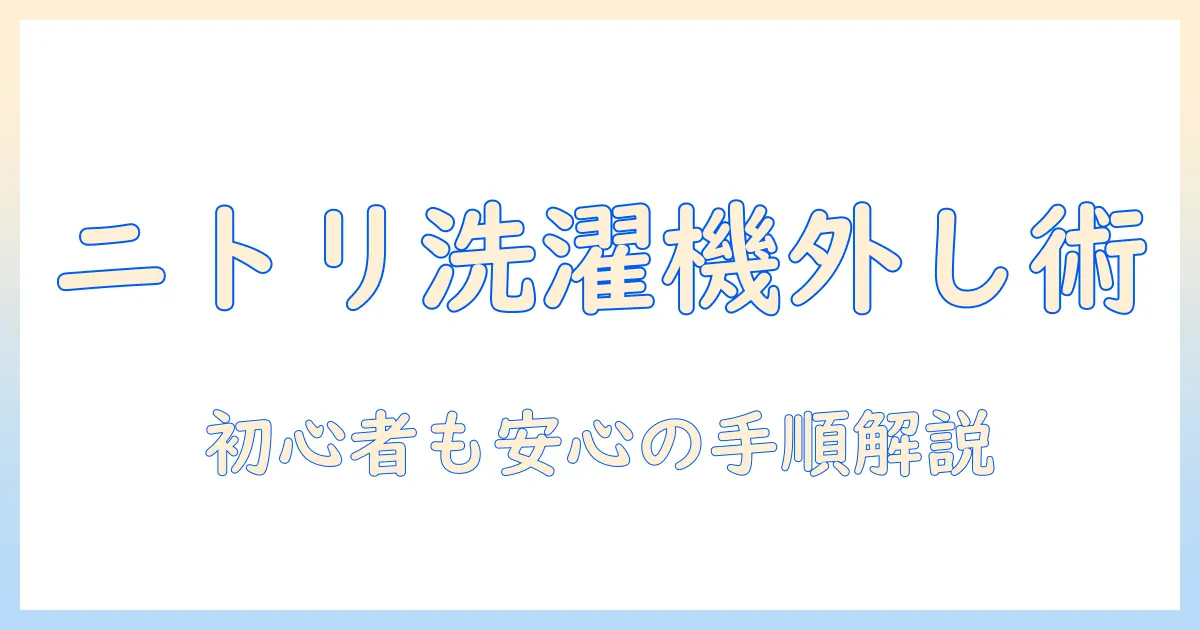 ニトリ 洗濯機 取り外し方を解説！初心者にも分かる安全な手順とポイント
