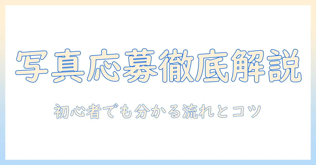 写真 コンテスト 応募 方法を徹底解説：初心者でも分かる応募の流れとコツ