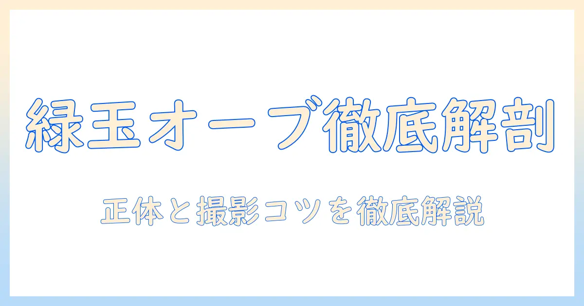 写真 緑 の 玉 オーブとは？正体と撮影のコツを徹底解説