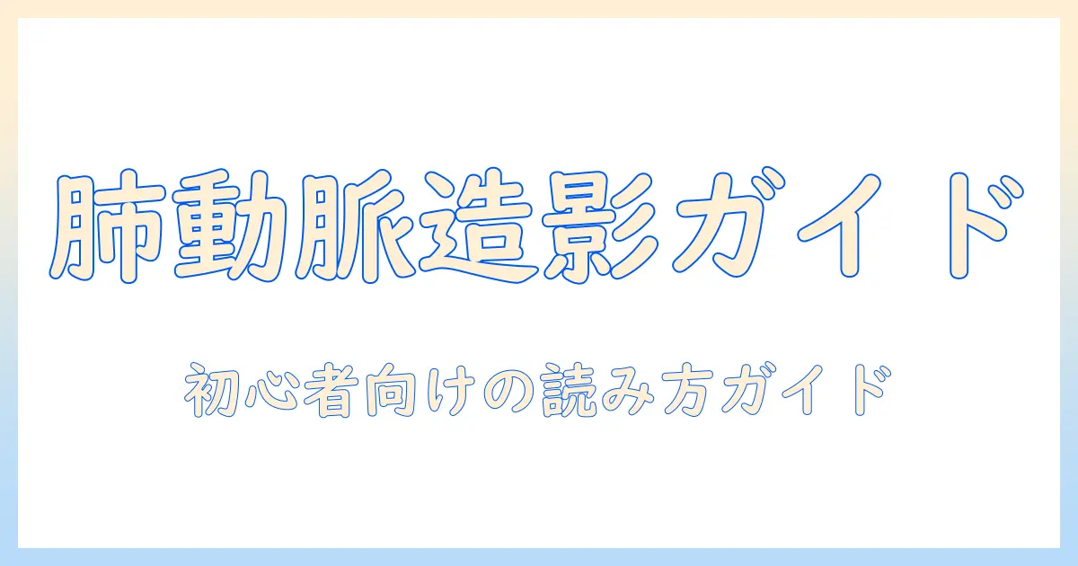 肺動脈 血管 造影 写真を読み解く基礎ガイド：初心者向け解説と読み方のポイント