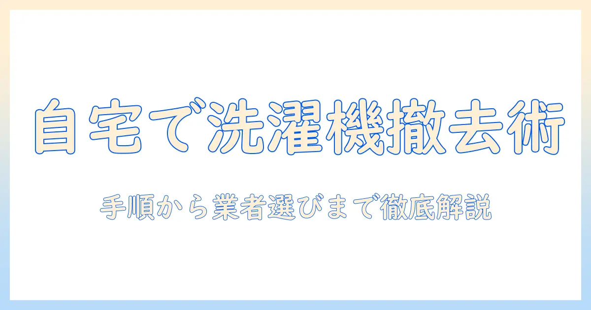 洗濯機の取り外しと回収を徹底解説――自宅での手順と業者選びをわかりやすく紹介