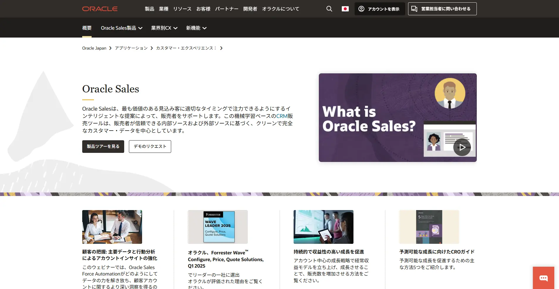 【CRM(顧客管理システム)】Oracle Sales Cloudの詳細