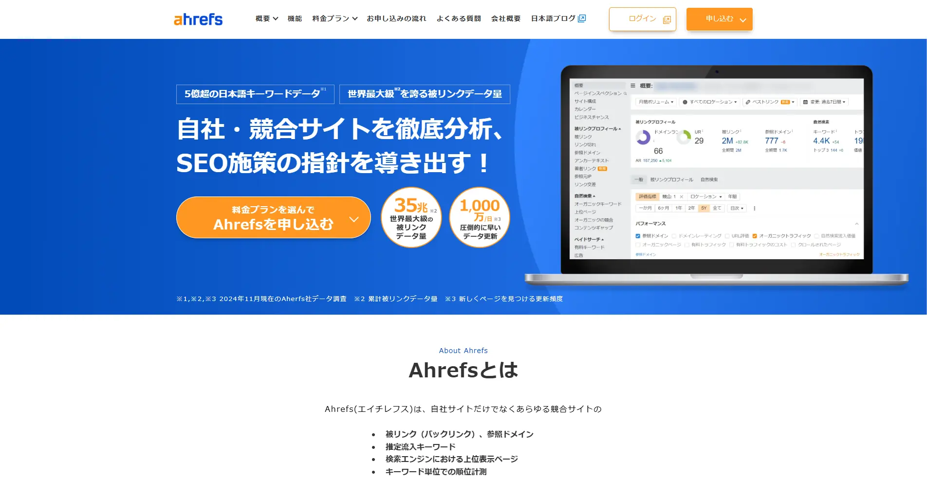 【SEOツール】Ahrefsの詳細