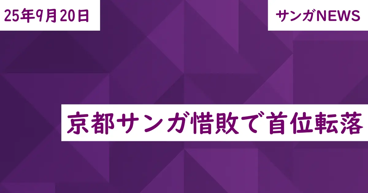 京都サンガ惜敗で首位転落