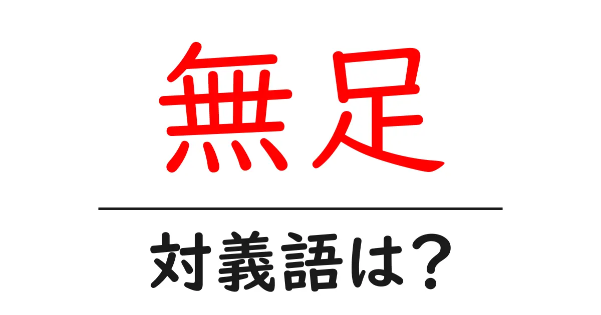 無足の対義語・反対語を使用例を交えて分かりやすく解説！