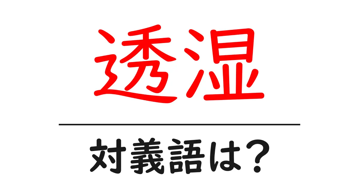 透湿の対義語・反対語を使用例を交えて分かりやすく解説!