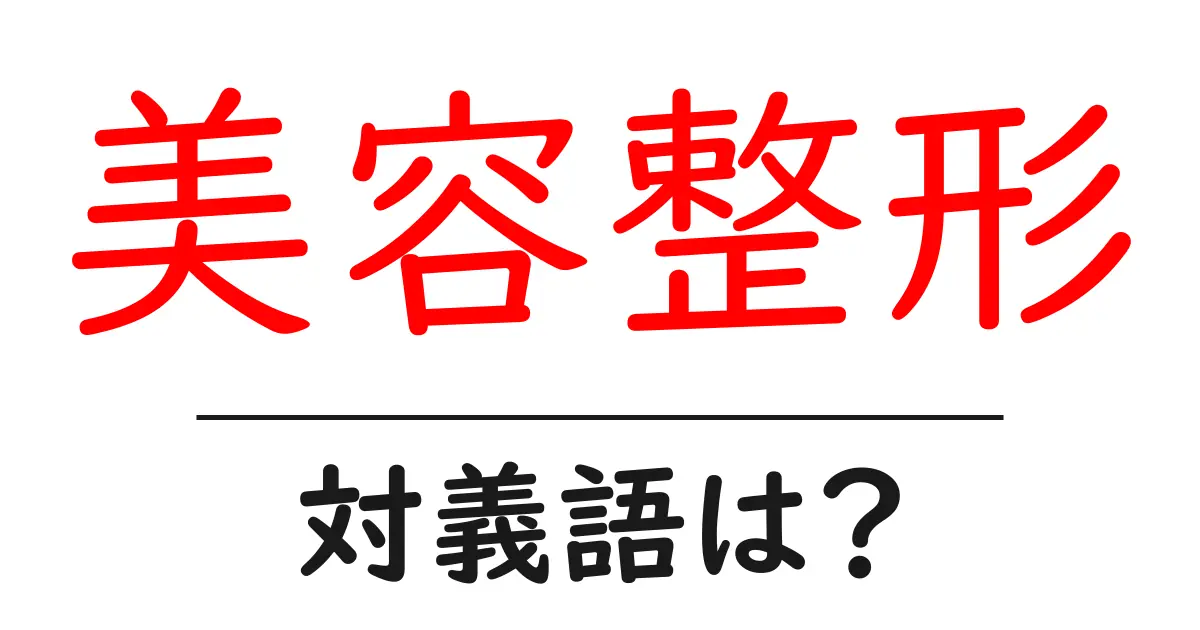 美容整形の対義語・反対語を使用例を交えて分かりやすく解説!