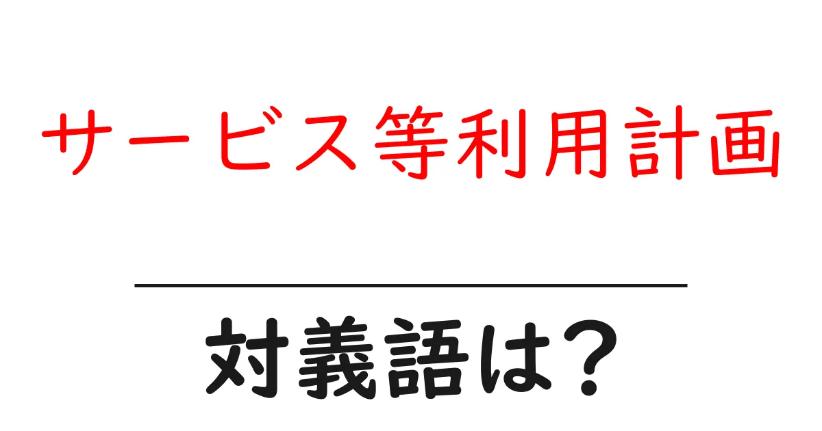 サービス等利用計画の対義語・反対語を使用例を交えて分かりやすく解説!