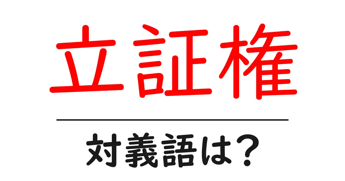 立証権の対義語・反対語を使用例を交えて分かりやすく解説!