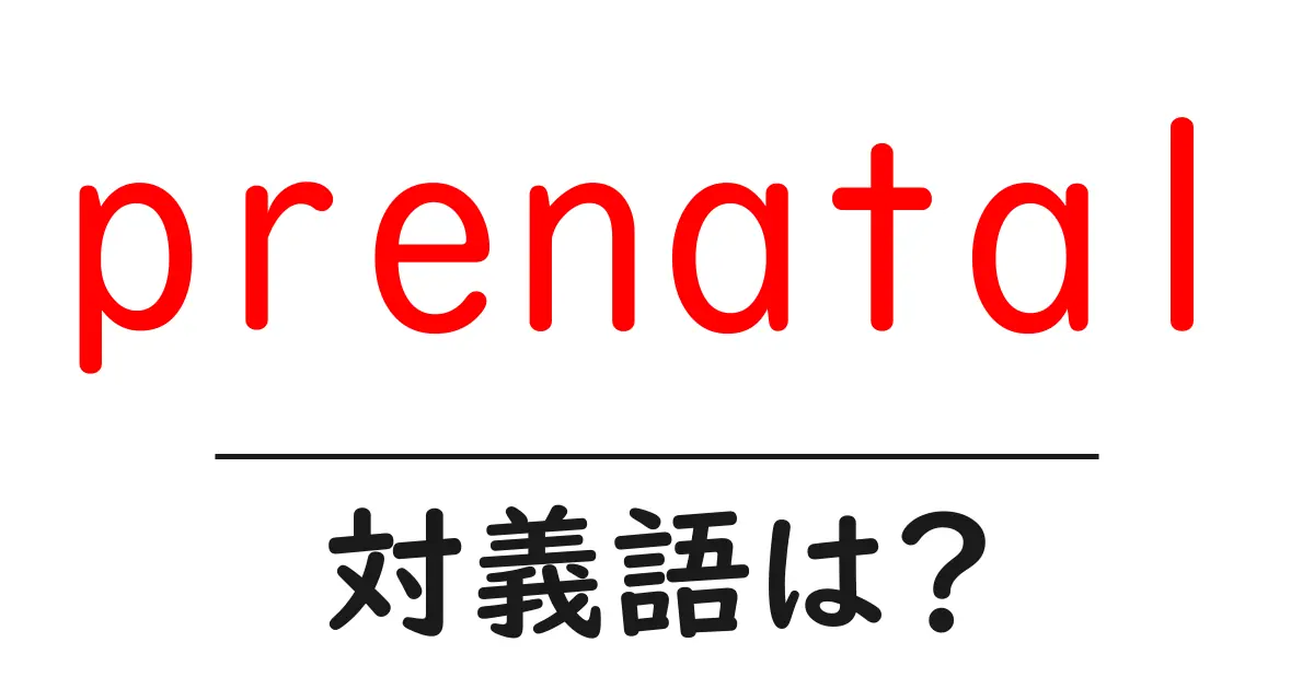 prenatalの対義語・反対語を使用例を交えて分かりやすく解説!
