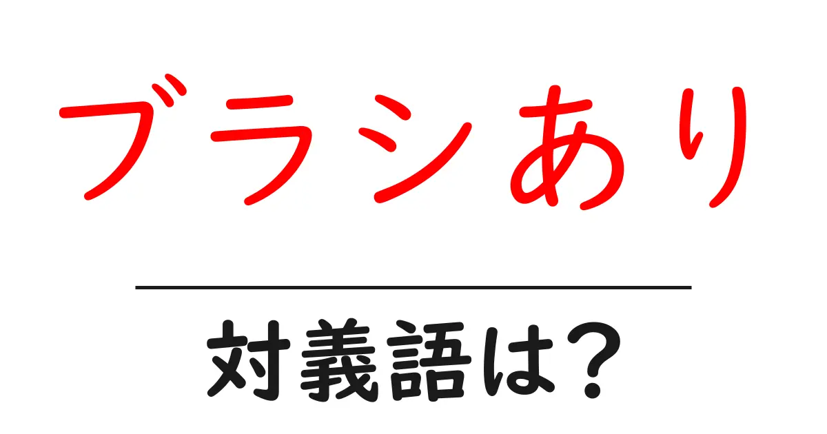ブラシありの対義語・反対語を使用例を交えて分かりやすく解説!