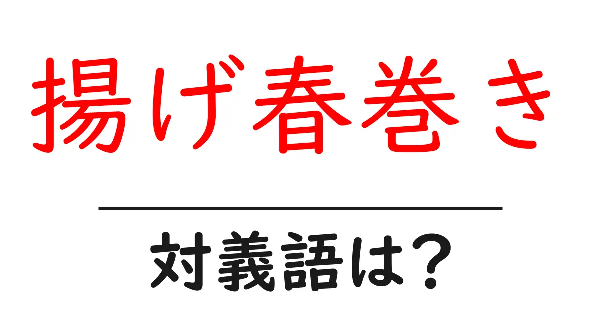 揚げ春巻きの対義語・反対語を使用例を交えて分かりやすく解説!