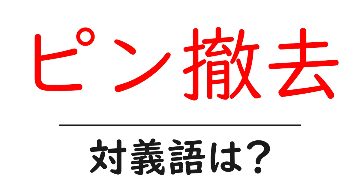 ピン撤去の対義語・反対語を使用例を交えて分かりやすく解説!