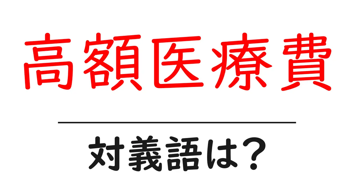 高額医療費の対義語・反対語を使用例を交えて分かりやすく解説!