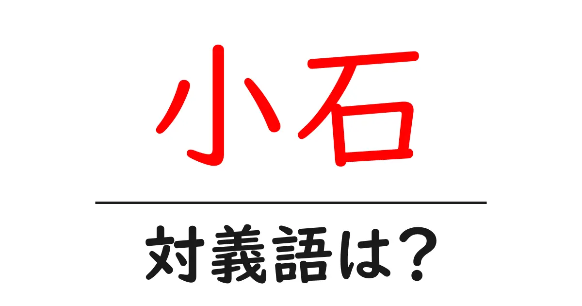 小石の対義語・反対語を使用例を交えて分かりやすく解説!
