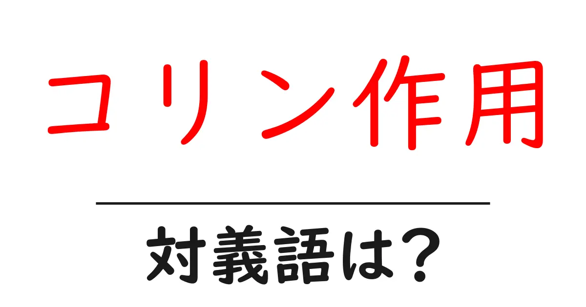 コリン作用の対義語・反対語を使用例を交えて分かりやすく解説!