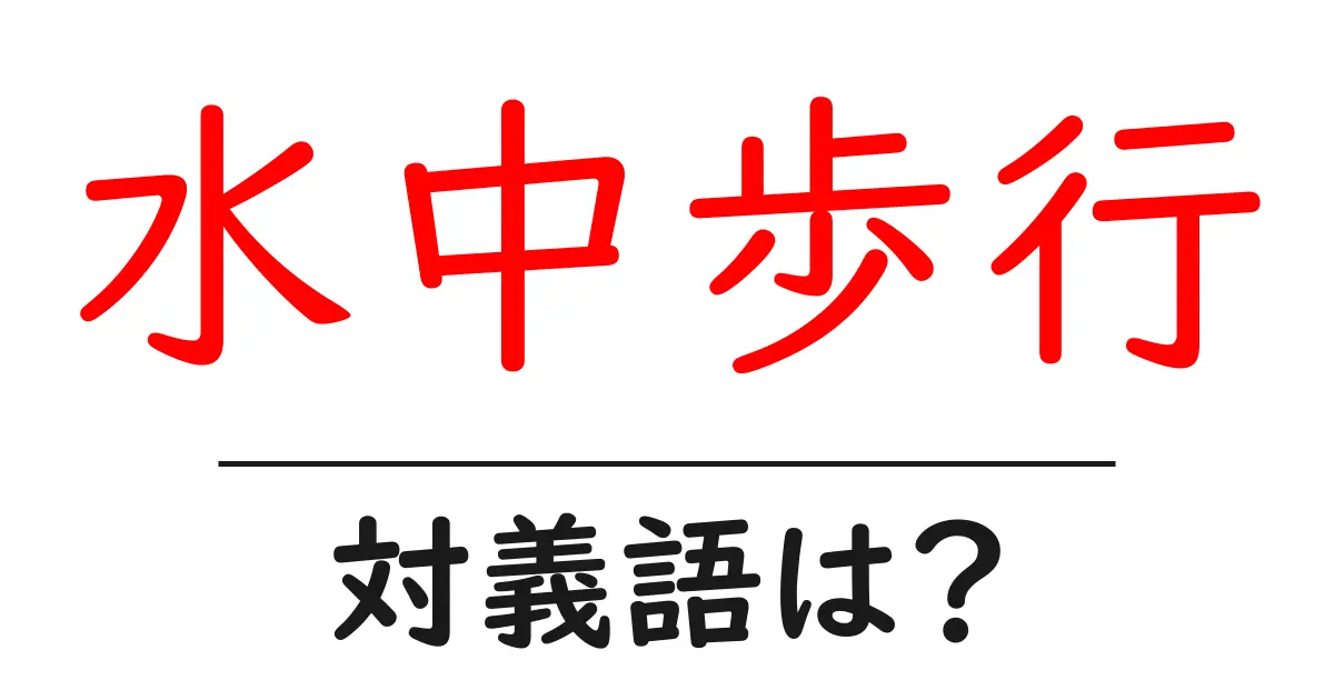 水中歩行の対義語・反対語を使用例を交えて分かりやすく解説!
