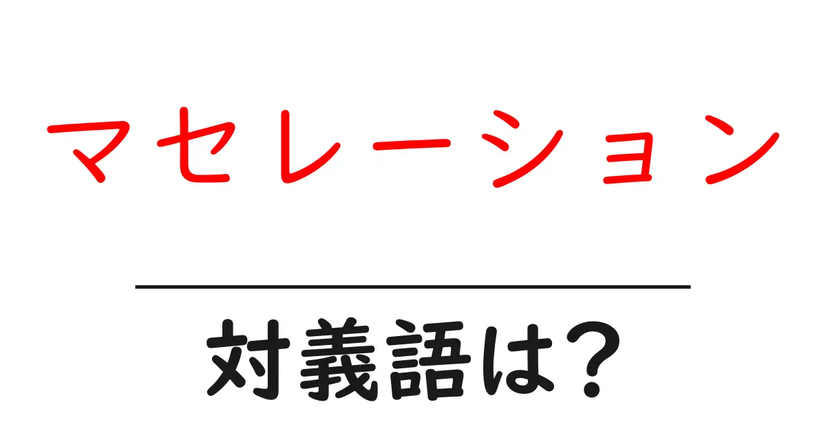 マセレーションの対義語・反対語を使用例を交えて分かりやすく解説!