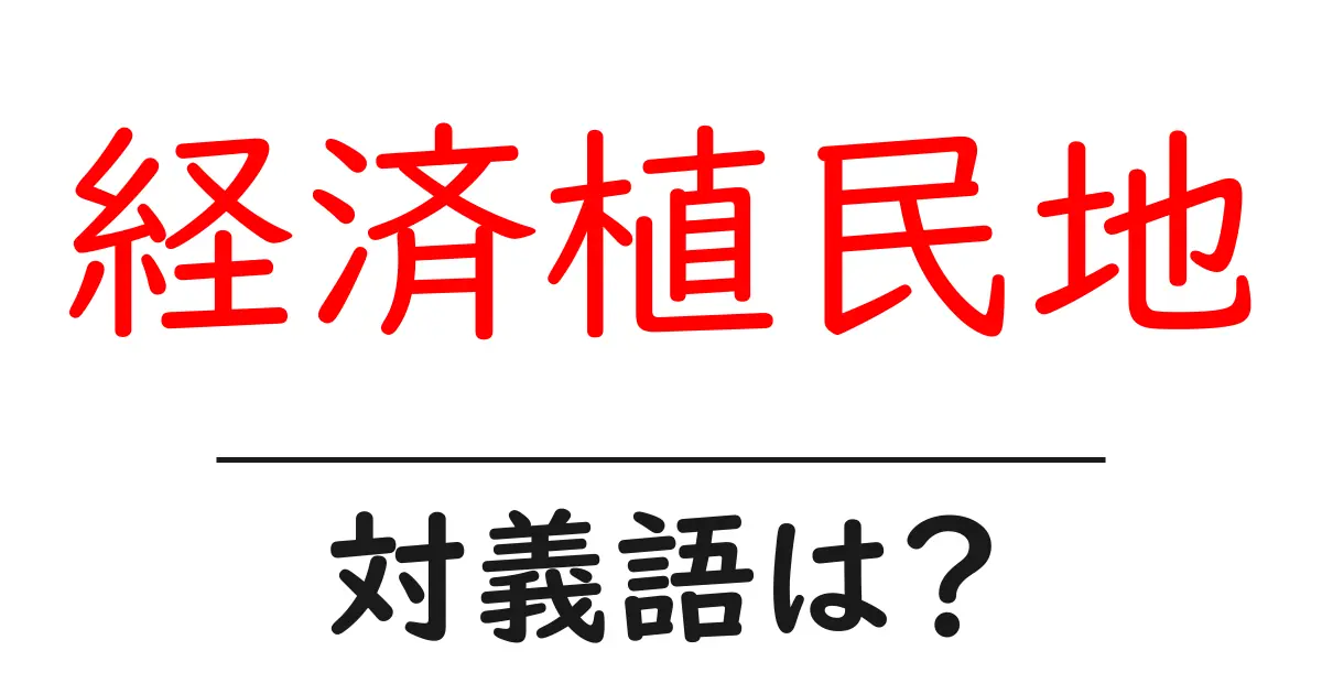 経済植民地の対義語・反対語を使用例を交えて分かりやすく解説!