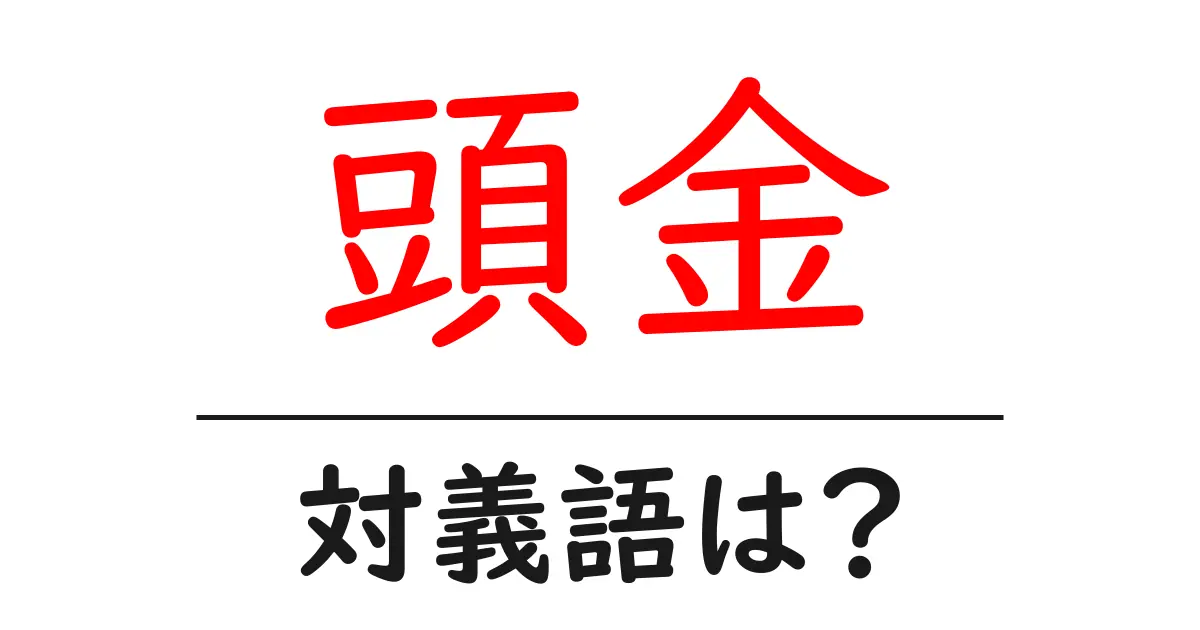 頭金の対義語・反対語を使用例を交えて分かりやすく解説!