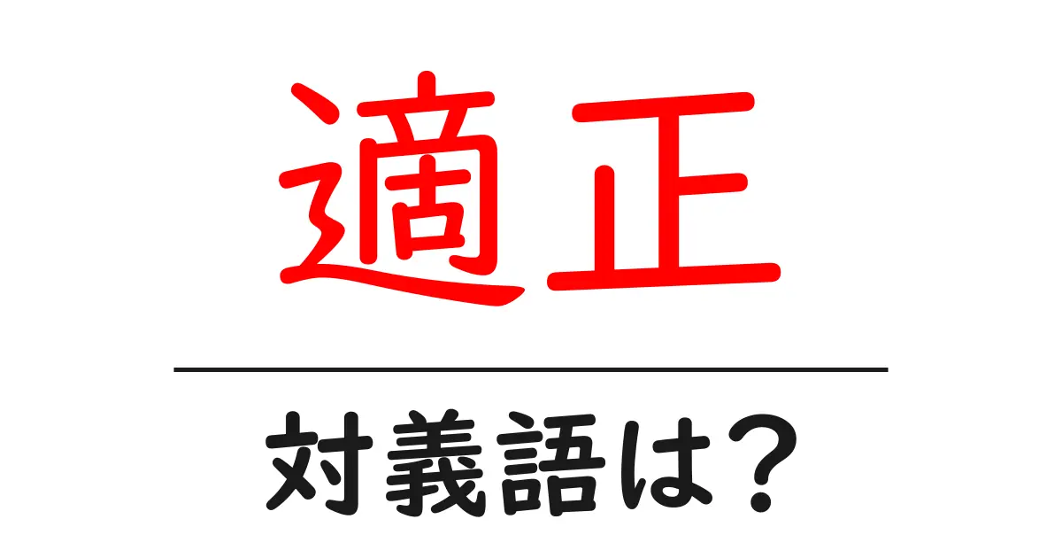 適正の対義語・反対語を使用例を交えて分かりやすく解説!