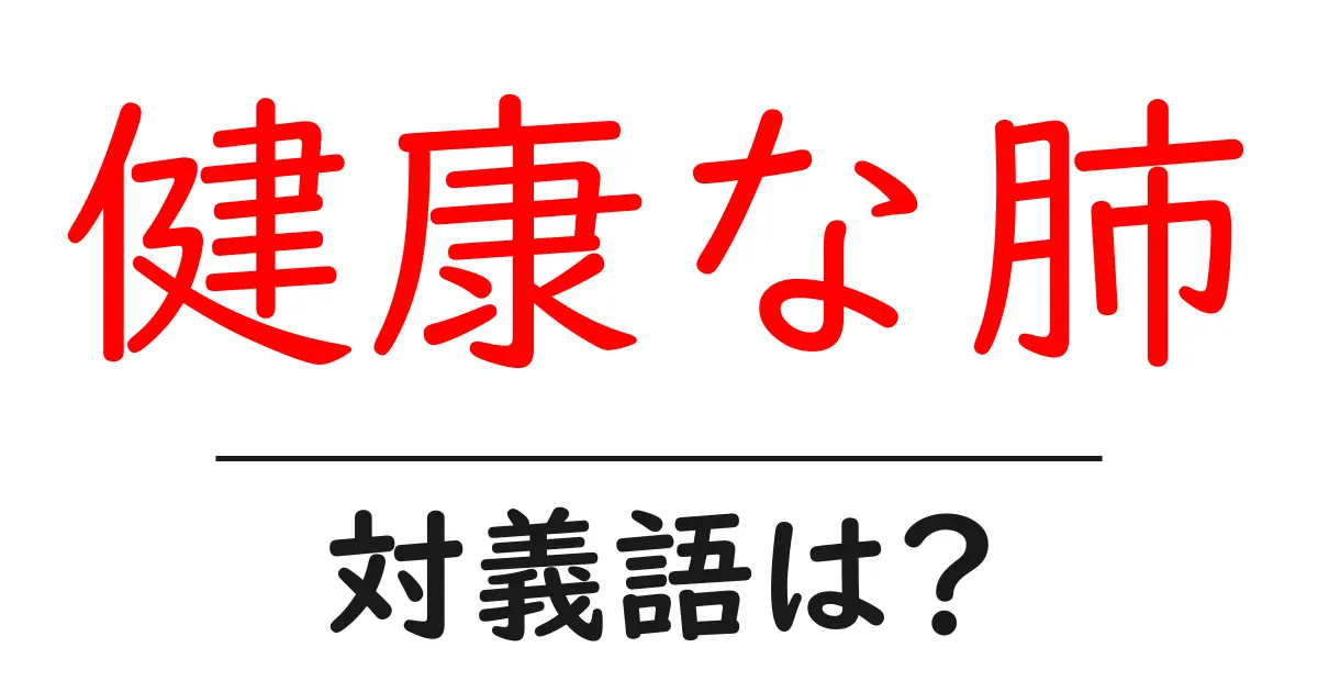 健康な肺の対義語・反対語を使用例を交えて分かりやすく解説!