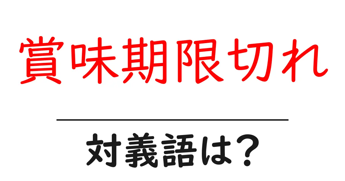 賞味期限切れの対義語・反対語を使用例を交えて分かりやすく解説!