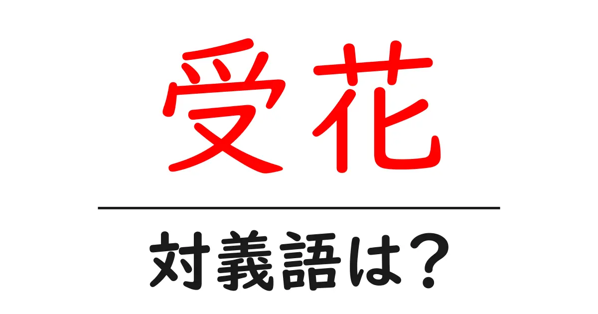 受花の対義語・反対語を使用例を交えて分かりやすく解説!