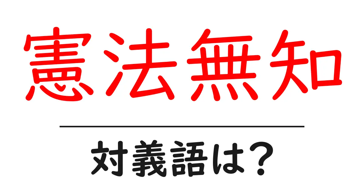 憲法無知の対義語・反対語を使用例を交えて分かりやすく解説!
