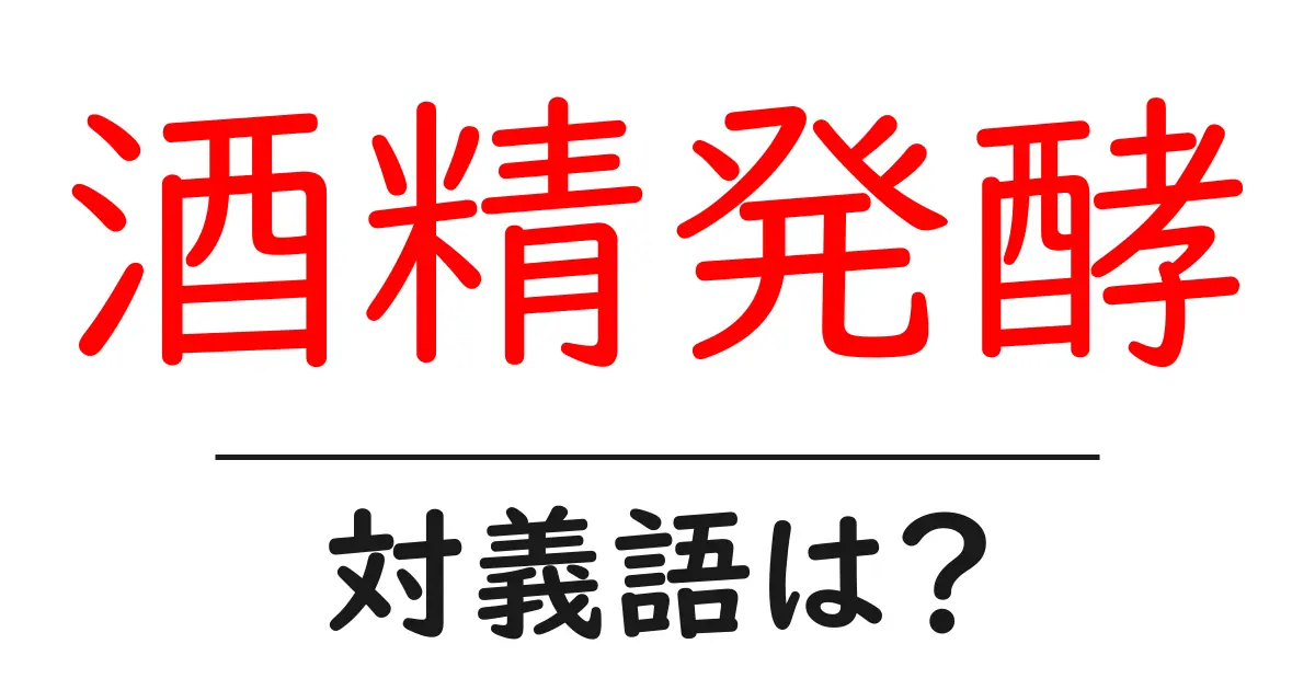酒精発酵の対義語・反対語を使用例を交えて分かりやすく解説!
