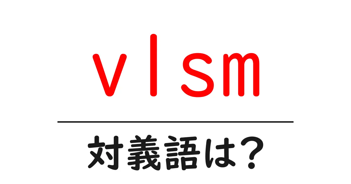 vlsmの対義語・反対語を使用例を交えて分かりやすく解説!