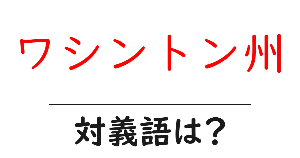 ワシントン州の対義語・反対語を使用例を交えて分かりやすく解説!