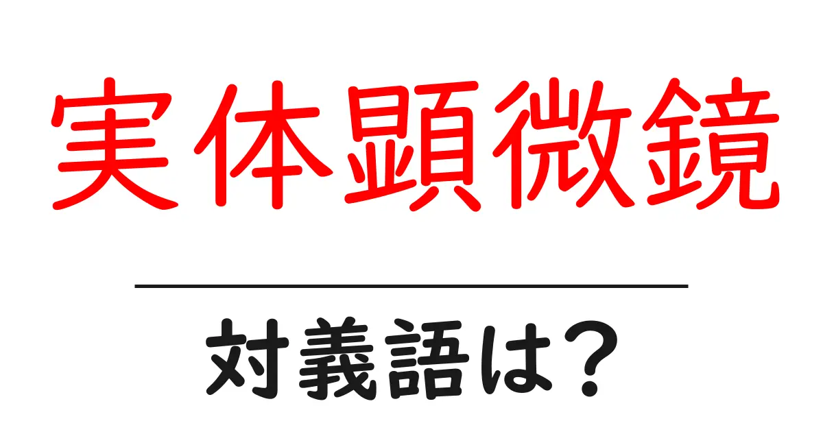 実体顕微鏡の対義語・反対語を使用例を交えて分かりやすく解説!