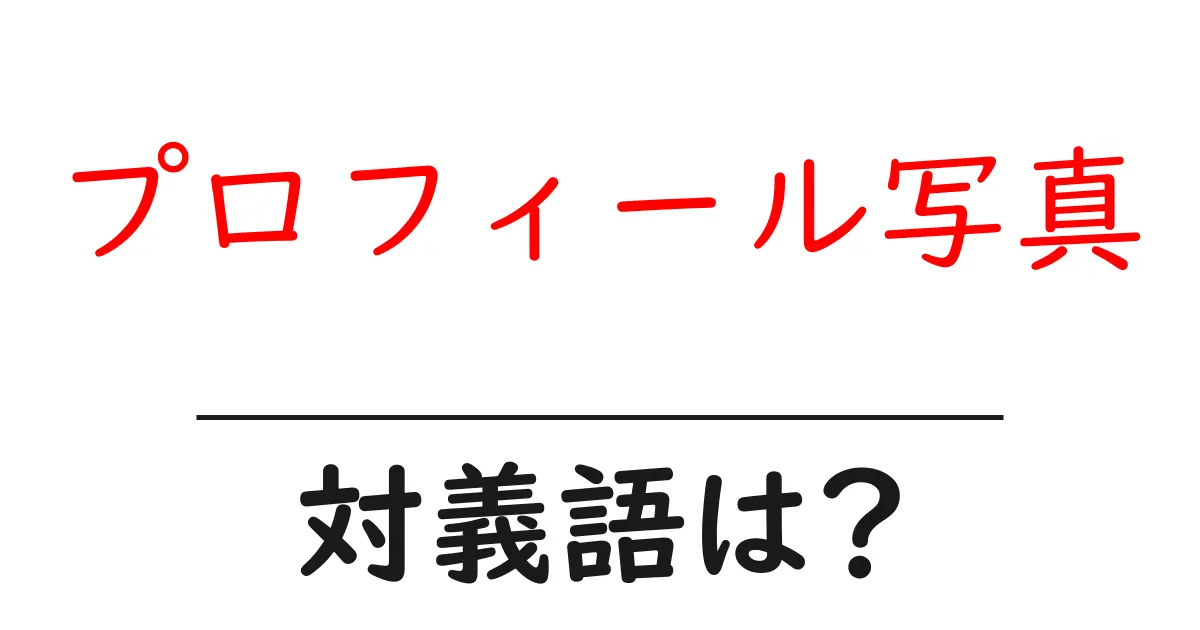 プロフィール写真の対義語・反対語を使用例を交えて分かりやすく解説!