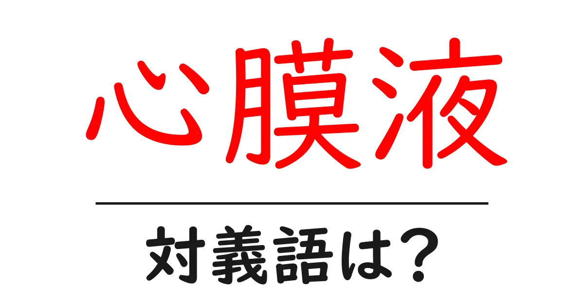 心膜液の対義語・反対語を使用例を交えて分かりやすく解説!