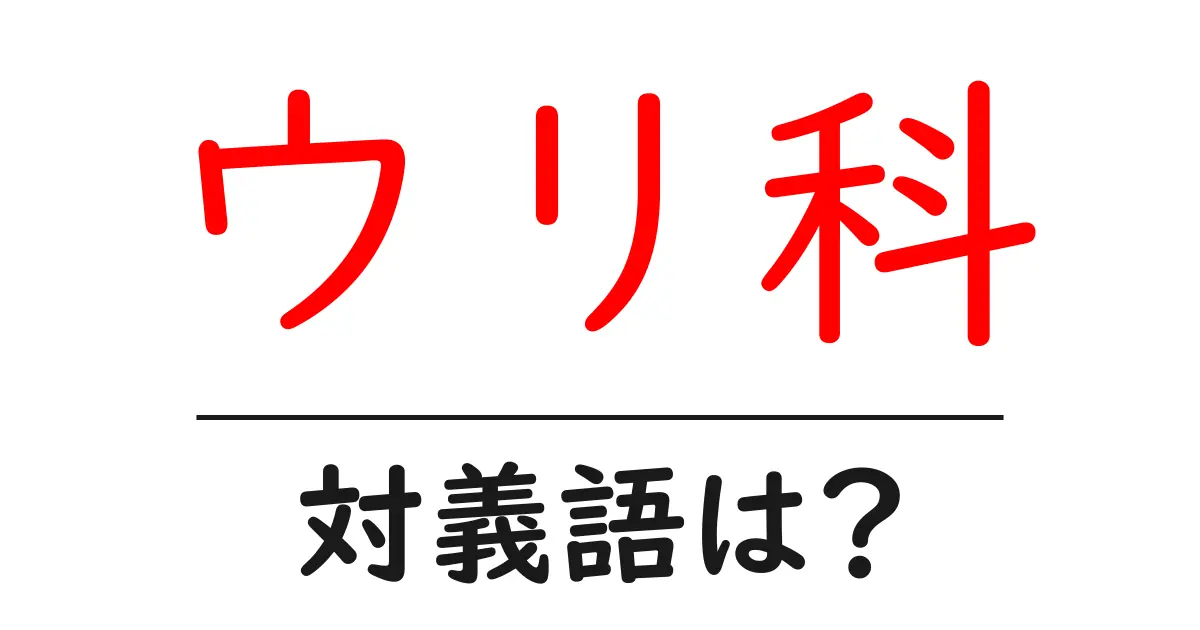ウリ科の対義語・反対語を使用例を交えて分かりやすく解説！